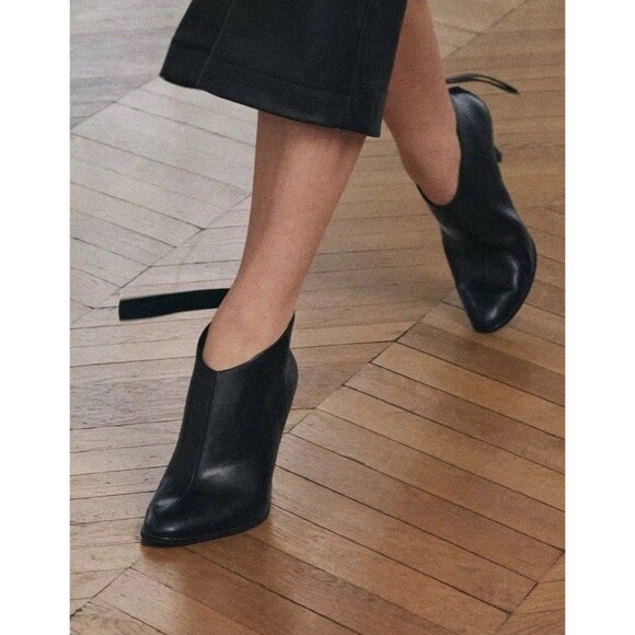 ZARA New Women Pull Tab High Heel Ankle Boots Black Size US 7.5 EUR 38 1116/410 - Picture 2 of 14